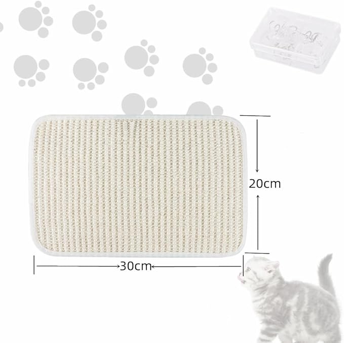 2 PCS Natural Sisal Cat Scratching Pads Cat Scratch Furniture Protectors Cat Scratcher Mats Sofa Bed Corner Protector Anti-Slip Cat Scratch Pads for Grinding Claw, Post Tree Ramp Cardboard Replacement
