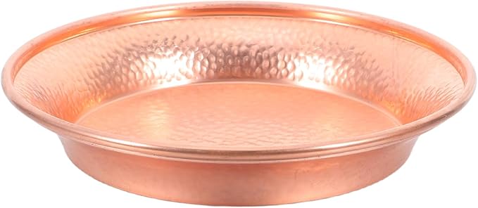 Copper Hammered Bowl: 13cm/5in Cat Food Dish Feeding Bowl for Water & Food, Easy Carry Pet Dish for Kittens Or Small Puppies, Luxury Copper Plate