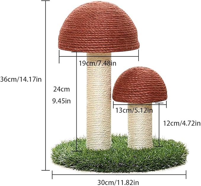 Cat Scratching Post Mushrooms Scratching Post Simulated Lawn Cat Climbing Frame Sisal Cat Scratcher Kittens Toy Home Furniture Protection