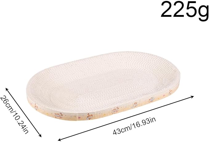 Cardboard Cat Scratcher - Protects Furniture & Soothes Your Cat | Oval/Round Scratching Pad with Non-Slip Bottom | for Indoor, Apartments, Living Rooms, Durable Cardboard, Cats Bed & Toy