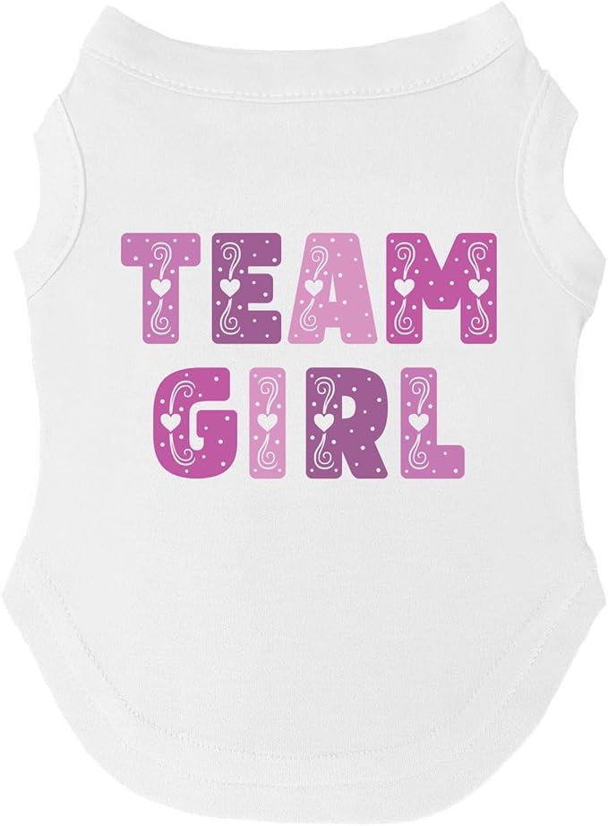 Team Girl Dog Tee Shirt | Sleeveless Breeds | Gender Reveal | Baby Announcement | Boy or Girl |White, 3X-Large 1517