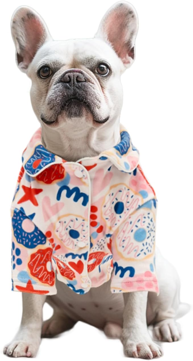 CuteBone Two-Leg Velvet Pet Pajamas Girl Dog Clothes - Soft, Cozy, and Stretchy Boy Pjs for Small, Medium Dogs and Cats Winter Sleepwear Apparel LTP19S