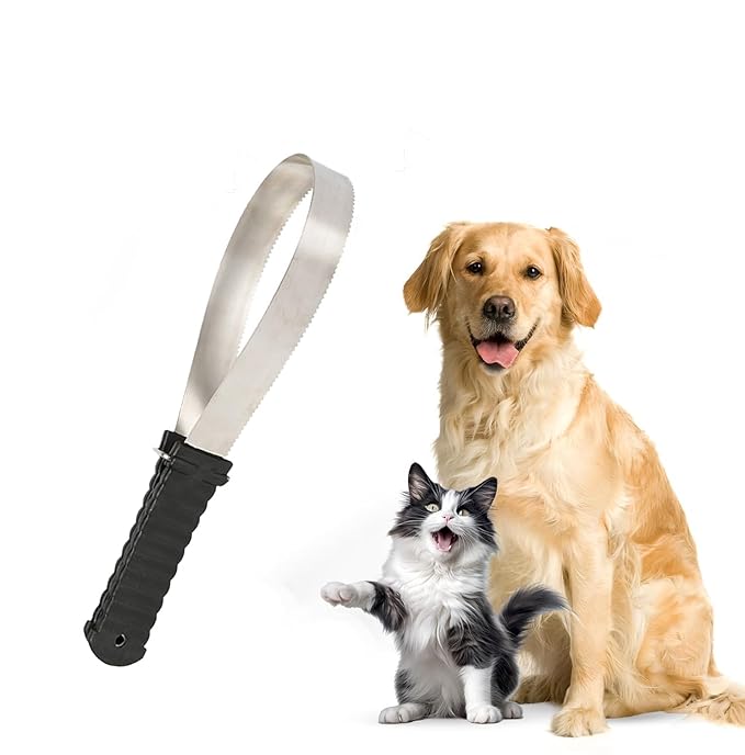 Dual-Sided Shedding Blade,Professional Stainless Steel Safety Horse Fur Scraper-Suitable for Pets Such As Horses, Cats and Dogs