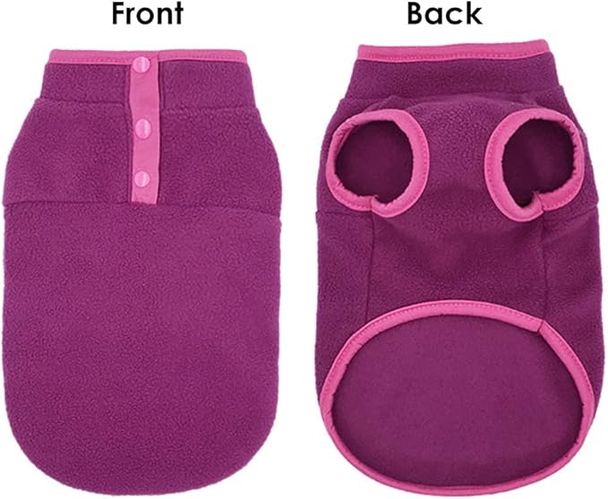 Dog Fleece Sweater, Soft Dog Vest Apparel Sleeveless Puppy Winter Cold Weather Clothes Doggie Jacket Pullover for Small Medium Dogs and Cats(Purple,L)