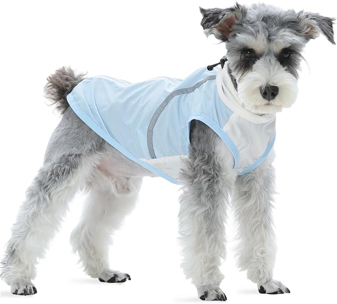 FUAMEY UV Protection Sleeveless Dog Shirt, Sun Protection Pet Summer T-Shirt with Zipper & Reflective Strips, Lightweight Quick-Dry Breathable for Medium Dog Breeds (Blue, L)