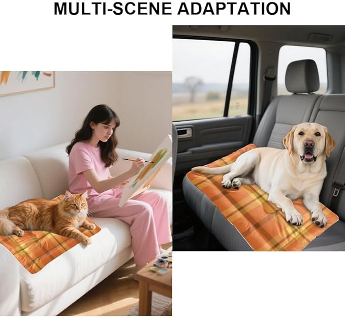 Classic Fall Textile Design Dog Crate Pads Non Slip Dog Bed Beds for Crates Soft Pet Bed Non- Slip Bottom Accessories for Home Multi- Scenario Cage Mat Gift Printed Pet Mat 24× 18 Inch