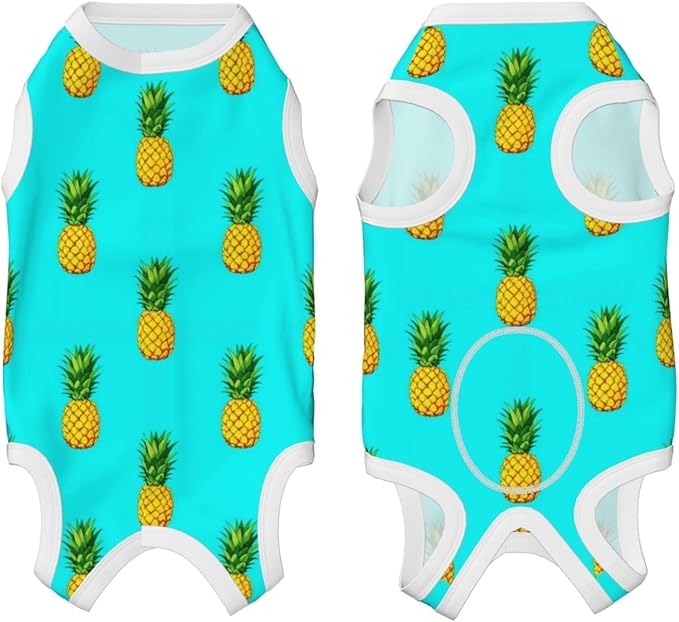 Dog Surgery Recovery Suit Female and Male After Spayed, Tropical Pineapples Neuter Surgical Onesie
