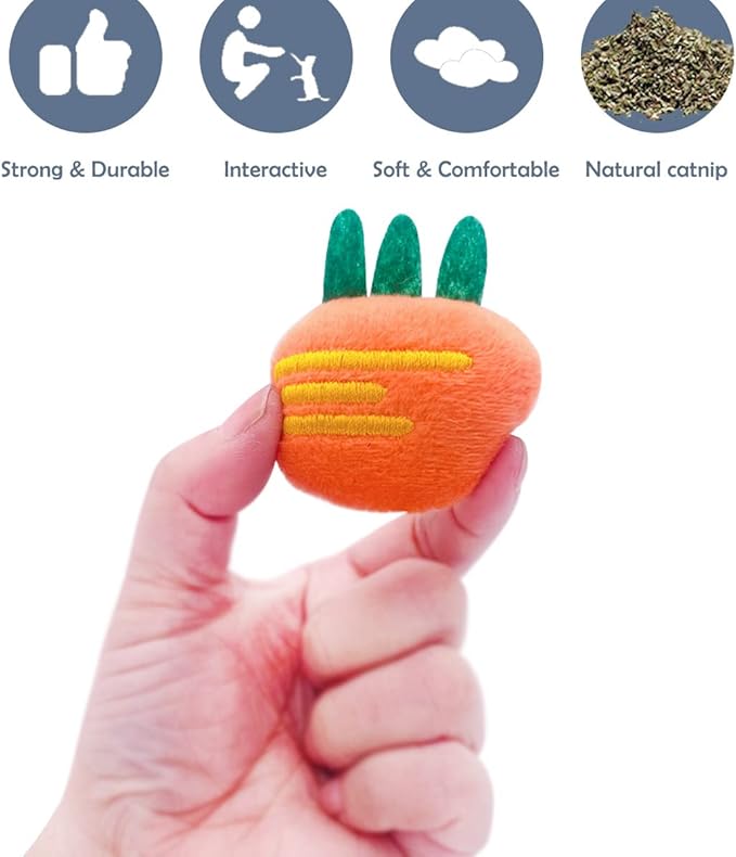 Catnip Toys for Indoor Cats Kittens 20 Pack Small Interactive Cat Dental Toy with Catnip Mini Kitty Plush Training Chewing Toys