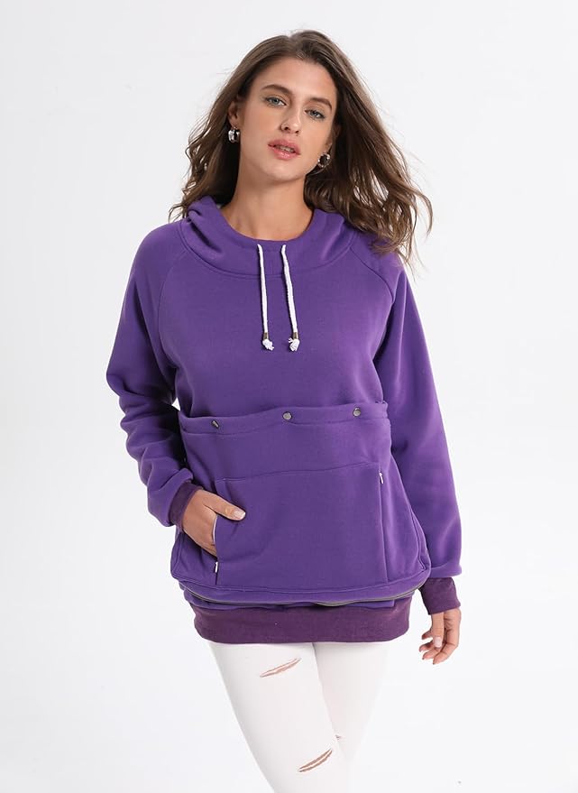 Unisex Cat Pouch Hoodie Long Sleeve Kitten Puppy Holder Hoodies Front Large Pouch Pet Carrier Sweatshirt
