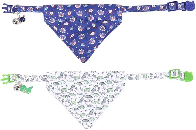 Cat Collar Breakaway with Cute Bandana and Bell Accessories for Kitty Adjustable Safety