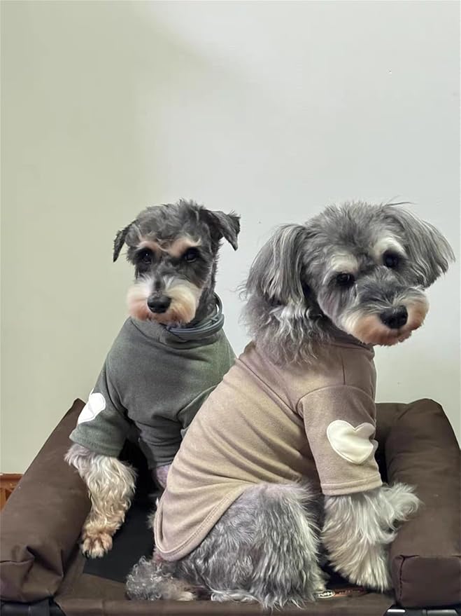 Small Dog Sweaters for Dogs Girls Boys, Heart Love Pattern Puppy Clothes, Puppy Pullover Outfit (Brown, XX-Large)
