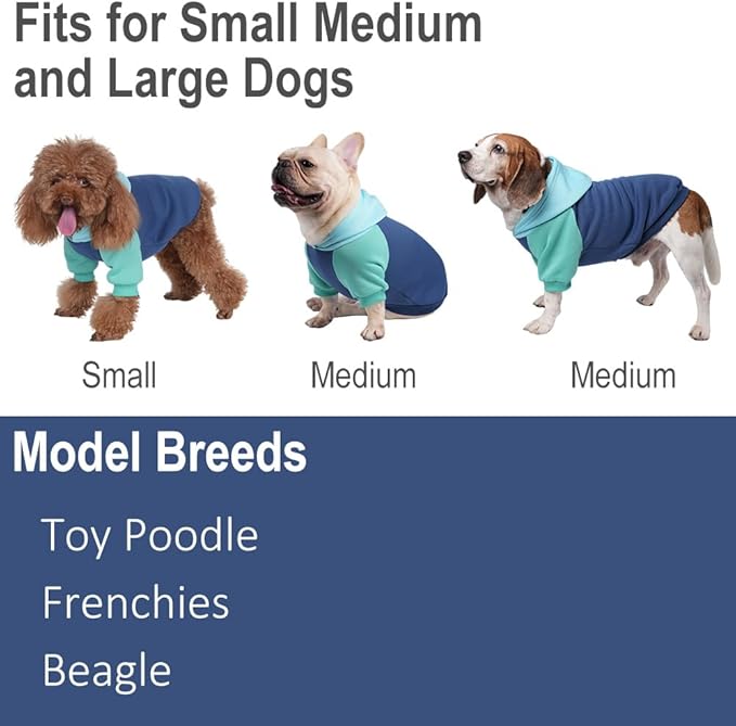 Fashionable Dog Hoodie – Soft & Warm Dog Sweater with Leash Hole,Pet Hooded Sweatshirt for Cats and Dogs with Broad Chests (e.g., French Bulldogs, Pitbulls) (Blue, X-Small)