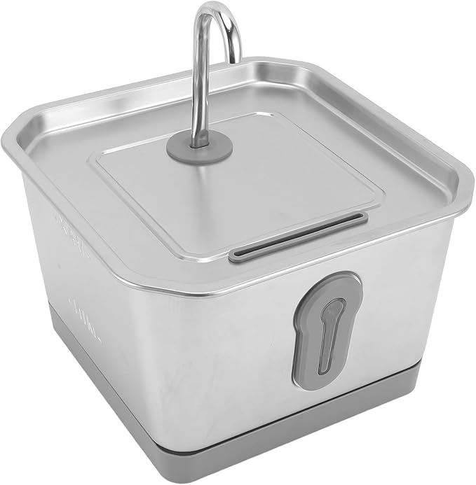 Fountains Automatic Cat Water Dispenser Cat Dog Waterer Pet Drinking Fountain Pet Drinking Dispenser for Indoor Pets Drinking Cat Watering Fountain 3.5L Stainless Steel