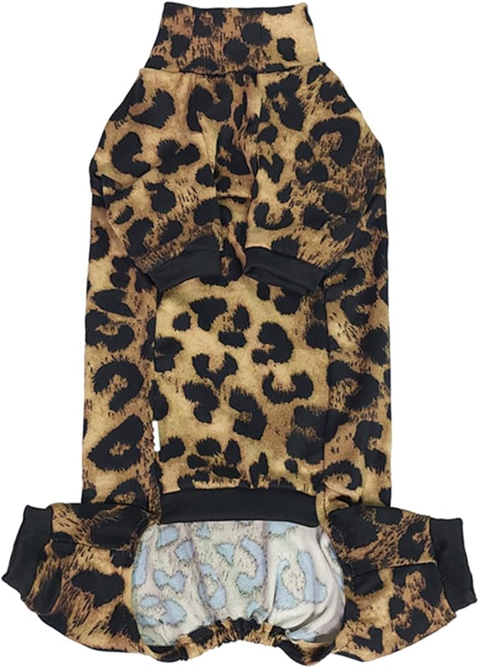 Sphynx Hairless Cat Four Leg Breathable Summer Spandex Pajamas Elastic Pet Clothes Cat Surgery Recovery Suit Vest Kitten T-Shirts Cats & Small Dogs Apparel (Leopard, XL (12-14.3 lbs))