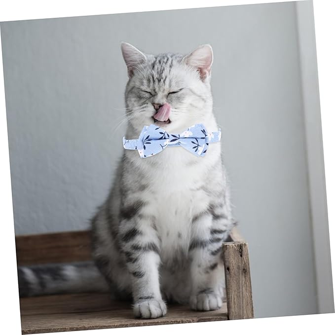 Beaupretty Cat Collar with Bowtie and Bell Cute Cat Collar for Kittens Portable Design for Comfort for Parties and Everyday Use Floral Pattern