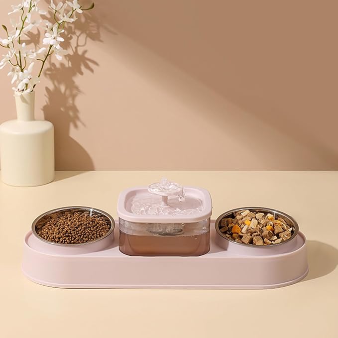 Pet Feeding Bowl Cats Raised Food Small Dog Cats Food Large Capacity Antislip Water Dispenser Waterer Supplies Pet Water Fountain