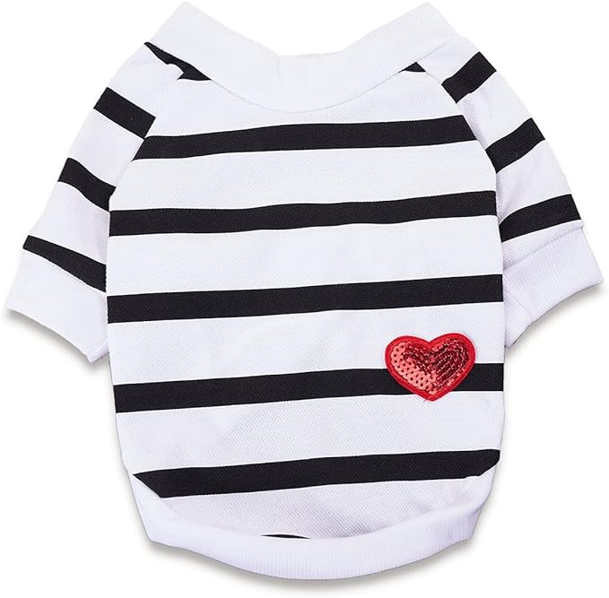 White Dog Shirt for Small Dogs Striped Dogs Shirts for Bulldog Medium Dog Tshirt, XL, White