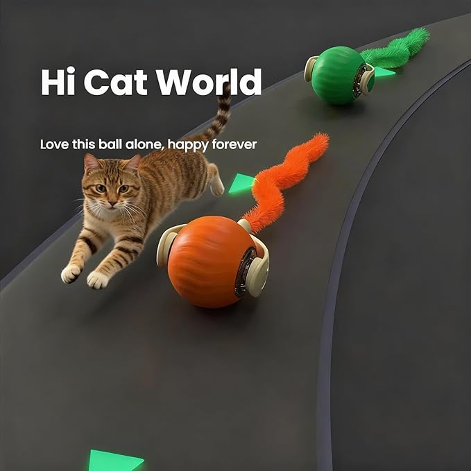 Interactive Cat Toys for Indoor Cats,Automatic Moving Kitten Toys,Cat Toys for Bored Indoor Adult Cats,Smart Rechargeable Cat Enrichment Toys for Small/Medium/Large Cats to Keep Them Busy, Cat Balls