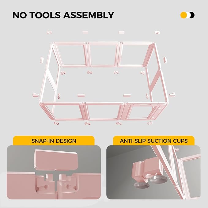 EVERFRONT Clear Acrylic Dog Playpen - Clear Dog Play Pen - Easy Assemble Acrylic Dog Playpen - Puppy Playpen, Cat Playpen, Small Animal Playpen, Dog Play Pen Indoors