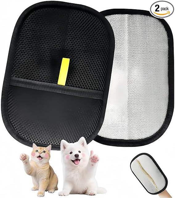 Pet Hair Removal Glove for Dogs & Cats, Reusable Electrostatic Pet Hair Glove, Pet Hair Remover Tool for Clothing, Couch, Bed, Carpet, Car Seat