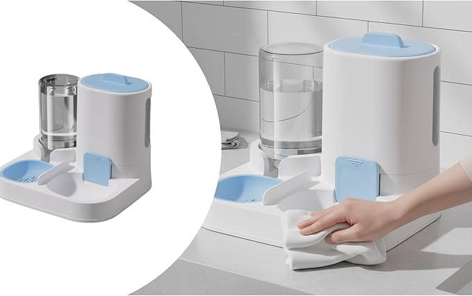 Automatic Pet Feeder and Water Dispenser for Cats and Dogs with Large Capacity Food Water Station