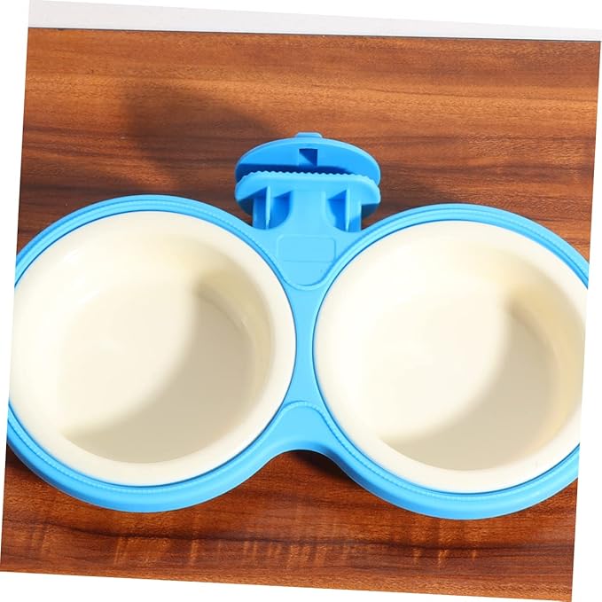 Sosoport 1pc Hanging Pet Double Bowls Dual Feeder for Cats and Dogs Convenient Design for Easy Feeding and Watering for Cage Use
