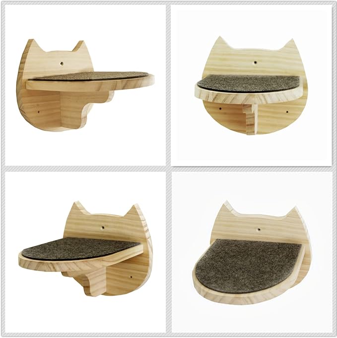 SHENGOCASE Macrame Cat Hammock with Wall Hook and 3 Steps, Wall Mounted Hanging Bed, Indoor Cat Furniture