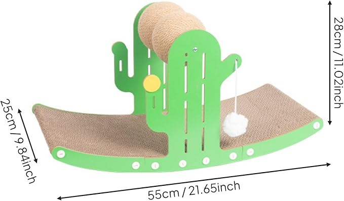 Generic Rocking Cat Scratcher Bed Ergonomic Shape Cat Scratcher Furniture Protector Pet Supplies for Kittens