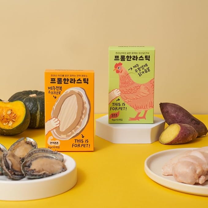 Generic FROMHALLA Stick Jeju, Puree Sticks for Dogs & Cats, Pet Treats, Grain-Free, 9g x 10 Sticks (9g x 10 Sticks, Jeju Abalone Fillet)