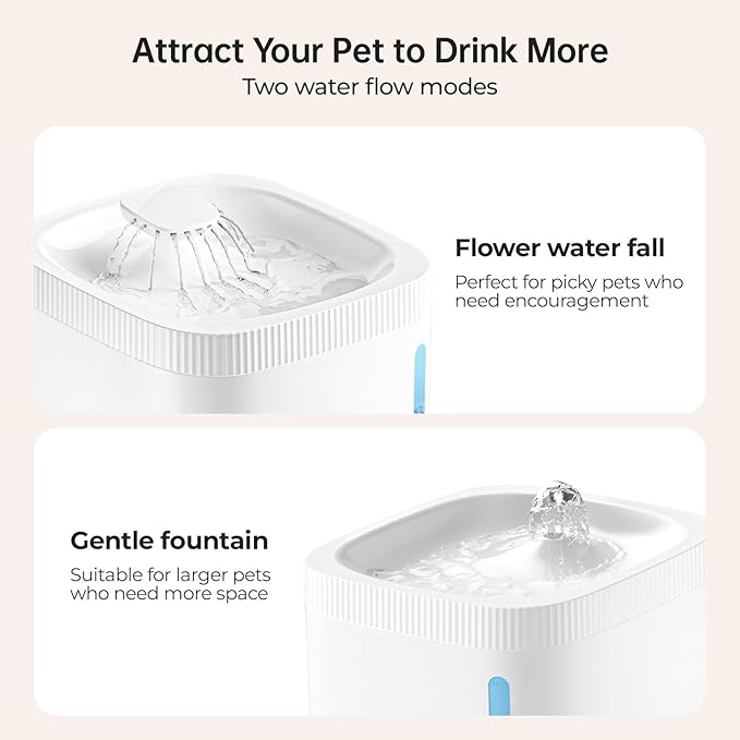 Lyght Automatic Cat Water Fountain, Pet Water Fountain with 101oz/3L Large Capacity, BPA-Free Plastic, LED Indicator, Dog Water Bowl Dispenser