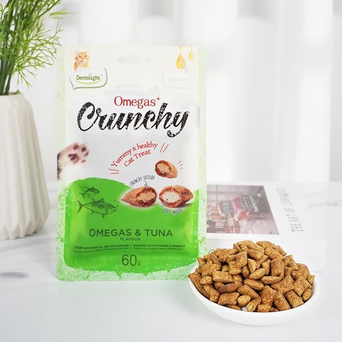Omegas Crunchy Cat Treats Kitty Snack 60g, (60g, Tuna)