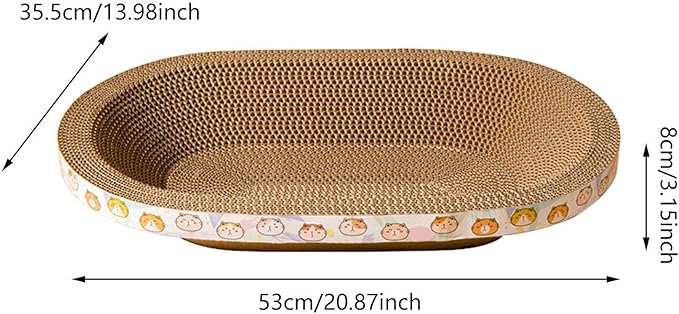 Oval Cardboard, er Bed, Cat Lounge Bed, for Rest Playing Sleeping, for Furniture Protection, Large