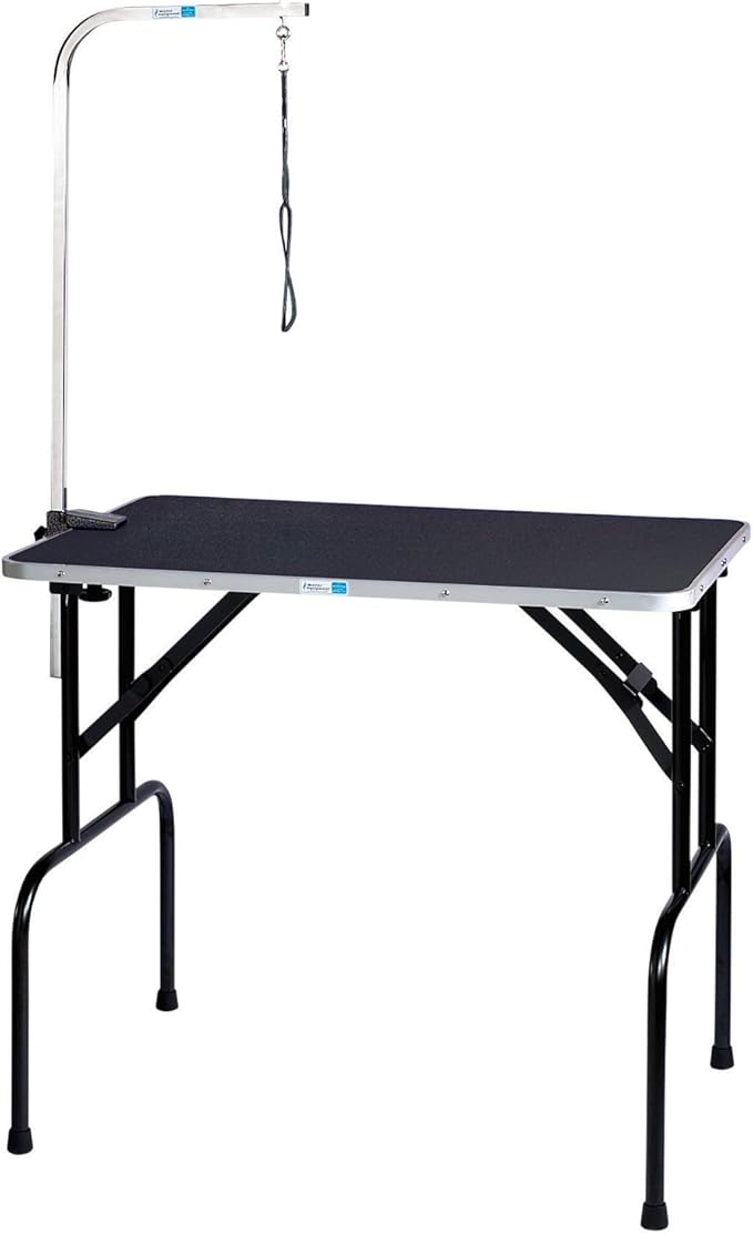 Pet Edge Master Equipment Heavy Duty Grooming Table with Arm – Easy to Clean Grooming Table for Animals up to 220 Pounds