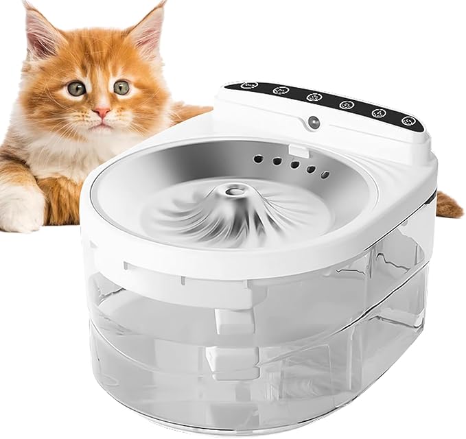 Pet Fountain - 3000ml Motion Sensor Rechargeable Dispenser | Cat Drinking Fountain Water Feeder | for Kitten Puppy Dog Watering Feeding Indoor Home Living Room Balcony