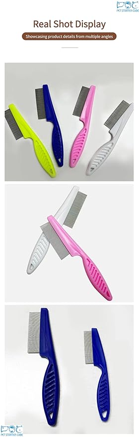 2Pack Cat comb,dog comb, Pet Comb Grooming Tool for Cats,Dogs and Rabbits Pink