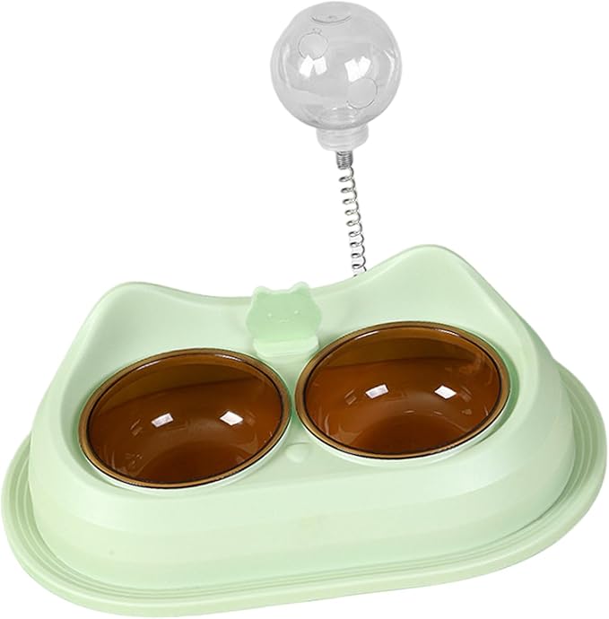 Practical Pet Double Bowl Dry Food Watering Food Feeding for Cats Feeding Dish Pet Supplies Neck Protections Cats Bowl