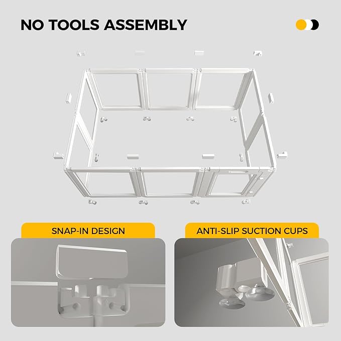 EVERFRONT Clear Acrylic Dog Playpen - Clear Dog Play Pen - Easy Assemble Acrylic Dog Playpen - Puppy Playpen, Cat Playpen, Small Animal Playpen, Dog Play Pen Indoors