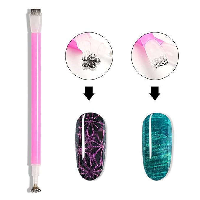 WOKOTO 8Pcs Cat Eye Nail Magnet Pens For Nails design tools Cat Eye Gel Nail Polish Magnet Sticks For Acrylic Nails Gradient Nail Art Magnets For Nail Art Cat Eye Magnet For Nails Nail Art Tools