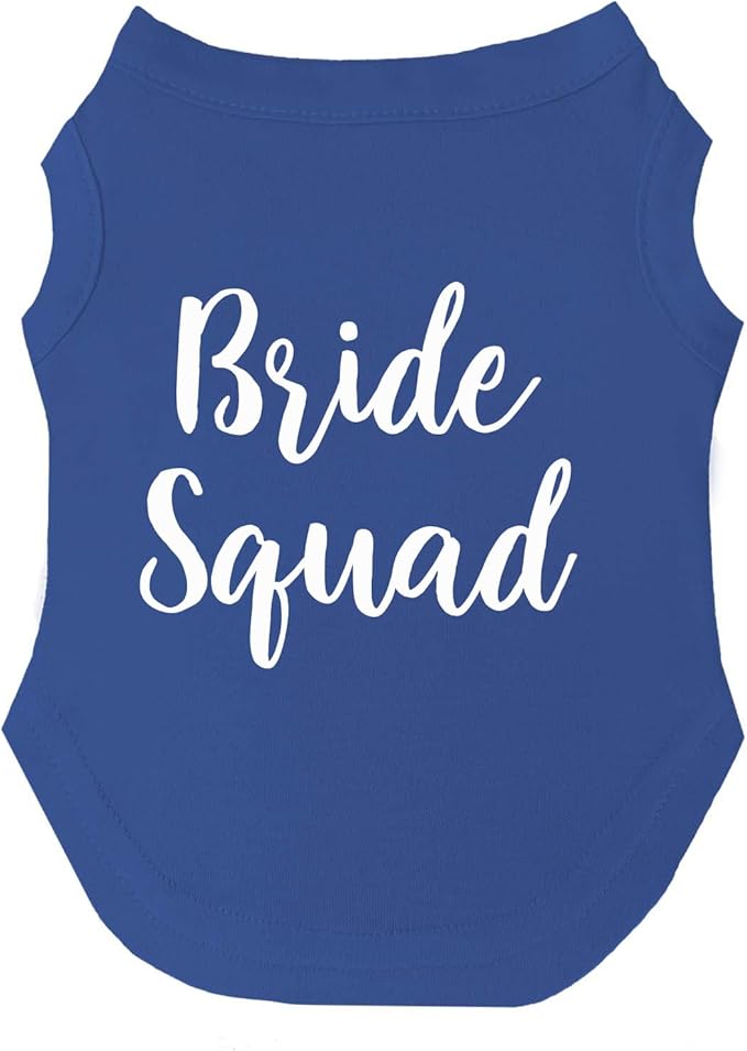 Bride Squad Dog Tee Shirt | Sleeveless | Wedding Photo Prop | Bridal Shower | Engagement Announcement (Royal Blue, 5X-Large 40)
