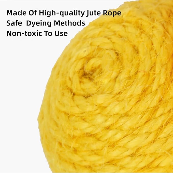 Cat Toy Sisal Ball Hanging Cat Toy Handmade Cat Rope Ball Chew Eco-Friendly Toy Pets Interactive Toy Cat Toys for Indoor Cats (Primary Color, 1pcs)