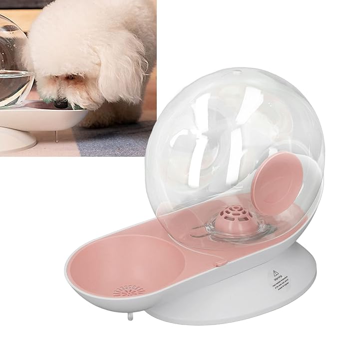 Pet Water Dispenser Snail Shape Automatic Water Drinking Fountain 2.8L Large Capacity for Dogs and Cats (Pink)