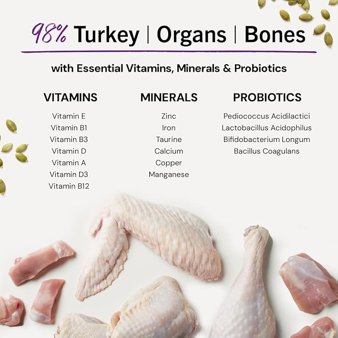 Stella & Chewy's Freeze-Dried Raw Cat Dinner Morsels - Premium Turkey Recipe with 98% Farm-Raised Meat & Organs - Natural Grain-Free Cat-& Kitten Food - Made in USA - 18 oz,(Pack of 2)