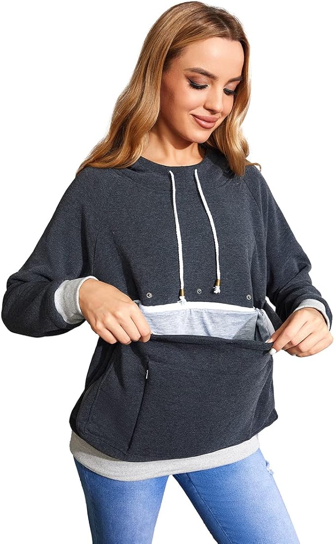 LINYUCHEN Cat Dog Carrier Hoodies – Puppy Kitten Carrying Sweatshirt Large Pet Pocket Pullover Top – Unisex Kangaroo Hoodies
