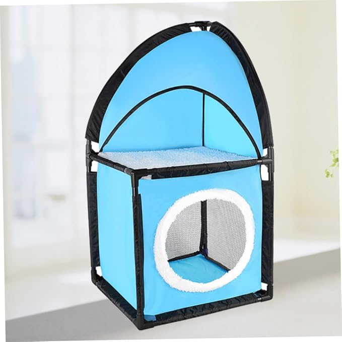 SUPVOX Double Cat Tree Furniture with Tunnel Design Cat Scratcher and Play House Removable Cushion Pet Bed Protects Furniture from Scratches