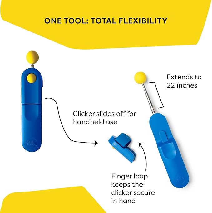 Cat Training Clicker with Detachable Wearable Finger Clicker & Target Stick – Positive Reinforcement Training Tool for Cats – Ideal for Behavior, Tricks & Enrichment