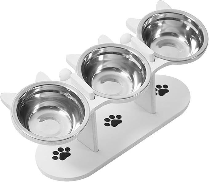 Elevated Cat Bowls Stainless Steel with Detachable Stand Tilted Watering Puppy Pet Supplies Dog Bowls Raised Cat Dishes