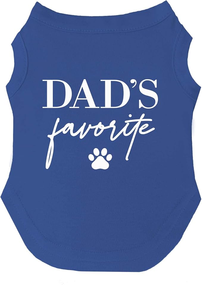 Dad's Favorite Father's Day Dog Tee Shirt | Sleeveless | Sizes for Puppies, Toys and Large Breeds (Royal Blue, 4X-Large 757)
