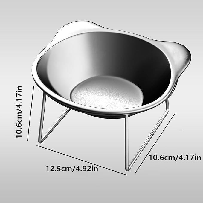 ordinarYone Elevated Cats Bowls Feeders Rustless Steel Bowl Stand with Weighted Base Feeding & Watering Pet Supply