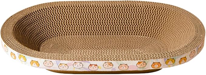 Oval Cardboard, er Bed, Cat Lounge Bed, for Rest Playing Sleeping, for Furniture Protection, Large