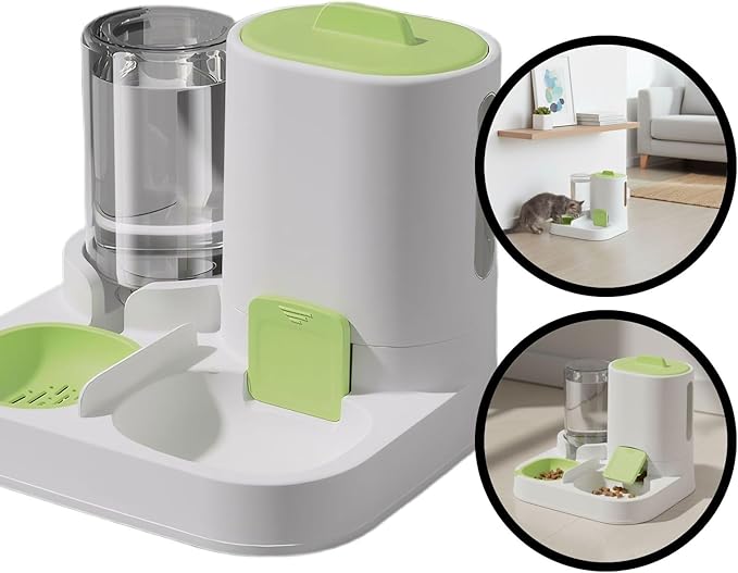 Automatic Pet Feeder and Water Dispenser for Cats and Dogs with Large Capacity Food Water Station